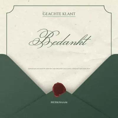 Groen en beige vintage minimalistische nieuwjaarsgroet social media vierkant