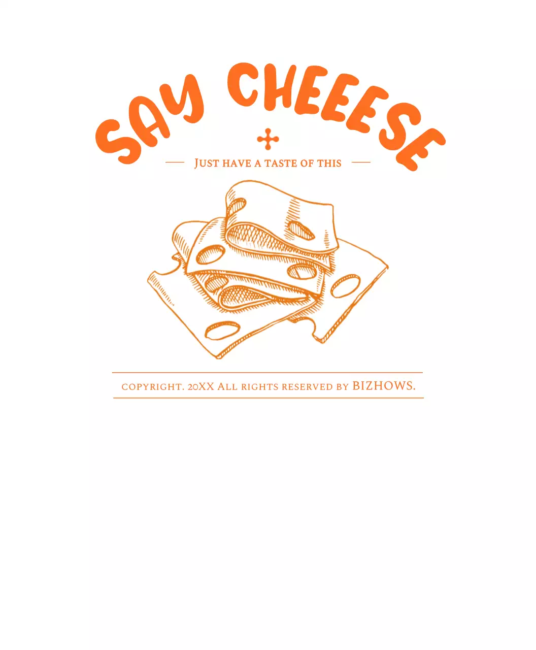 オレンジ色のスライスチーズのイラスト