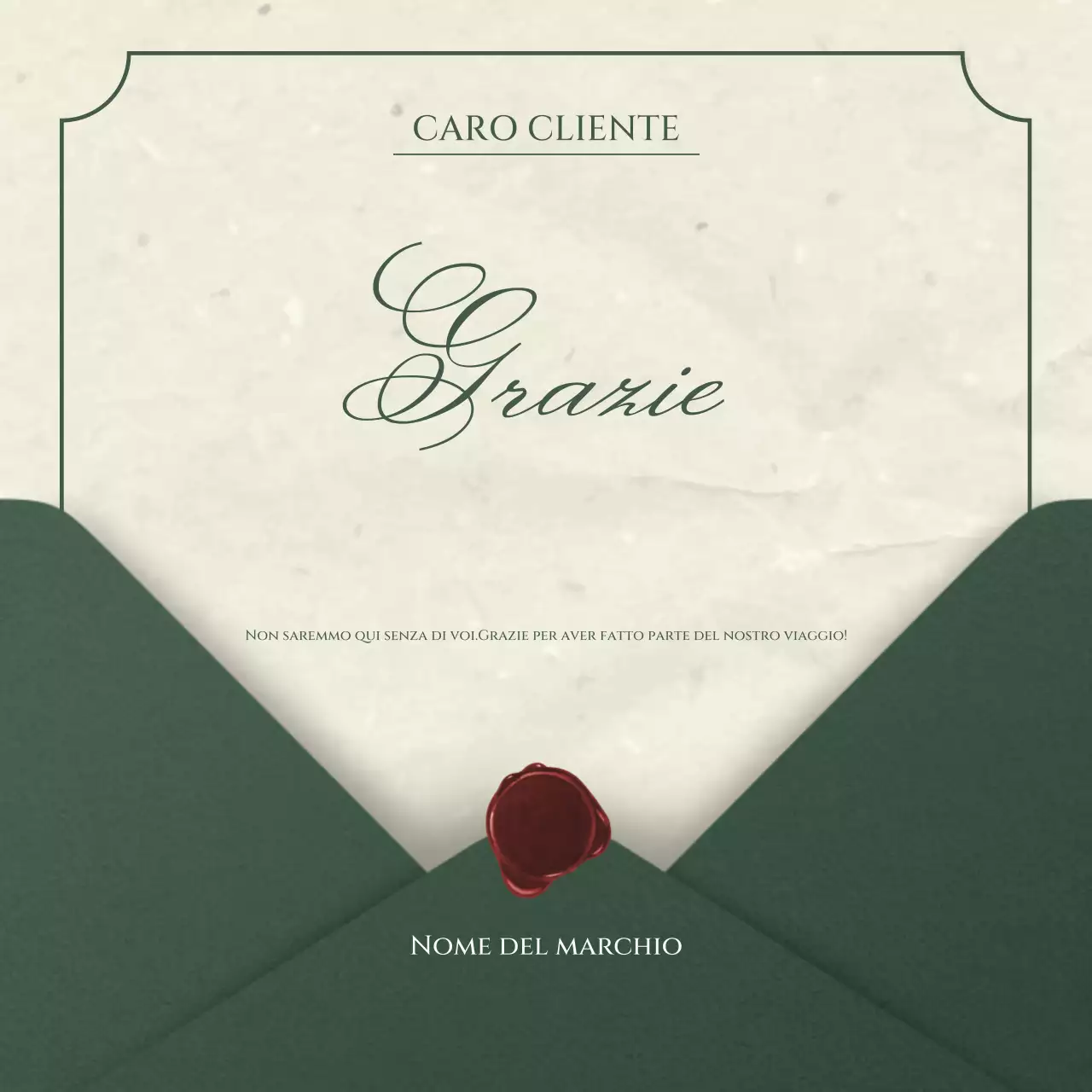 Quadrato dei social media con auguri di Capodanno minimalista vintage verde e beige