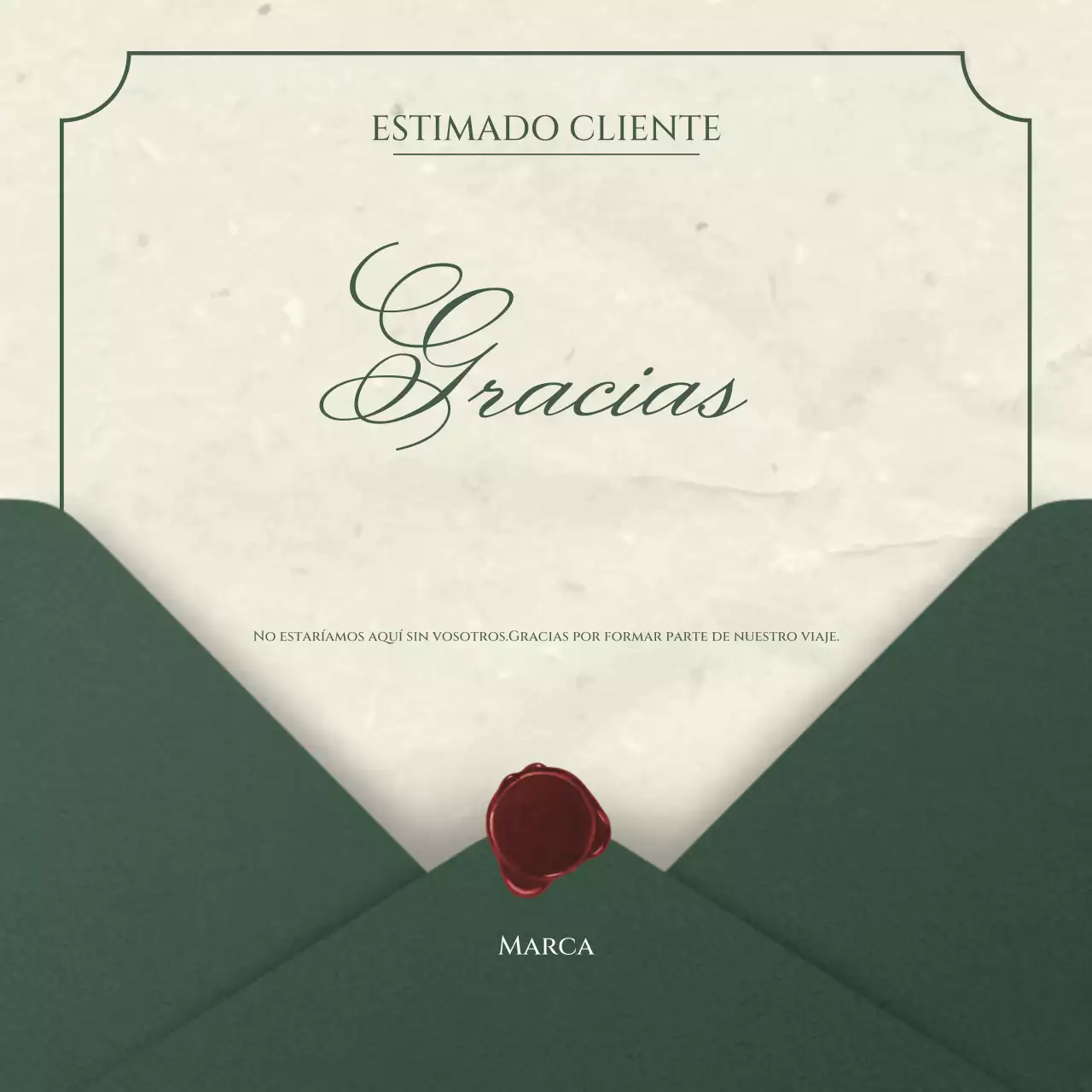 Cuadrado de felicitación de Año Nuevo minimalista vintage verde y beige para redes sociales