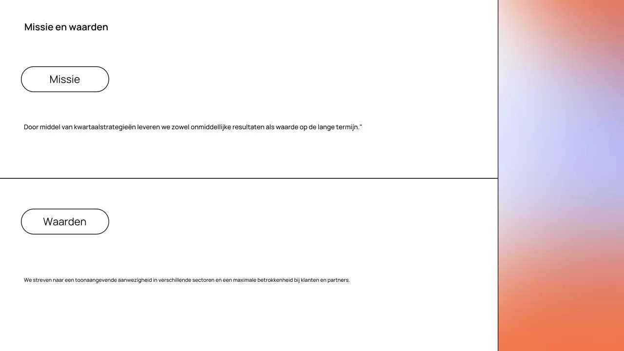 Presentatie van het Orange Modern Strategy Document