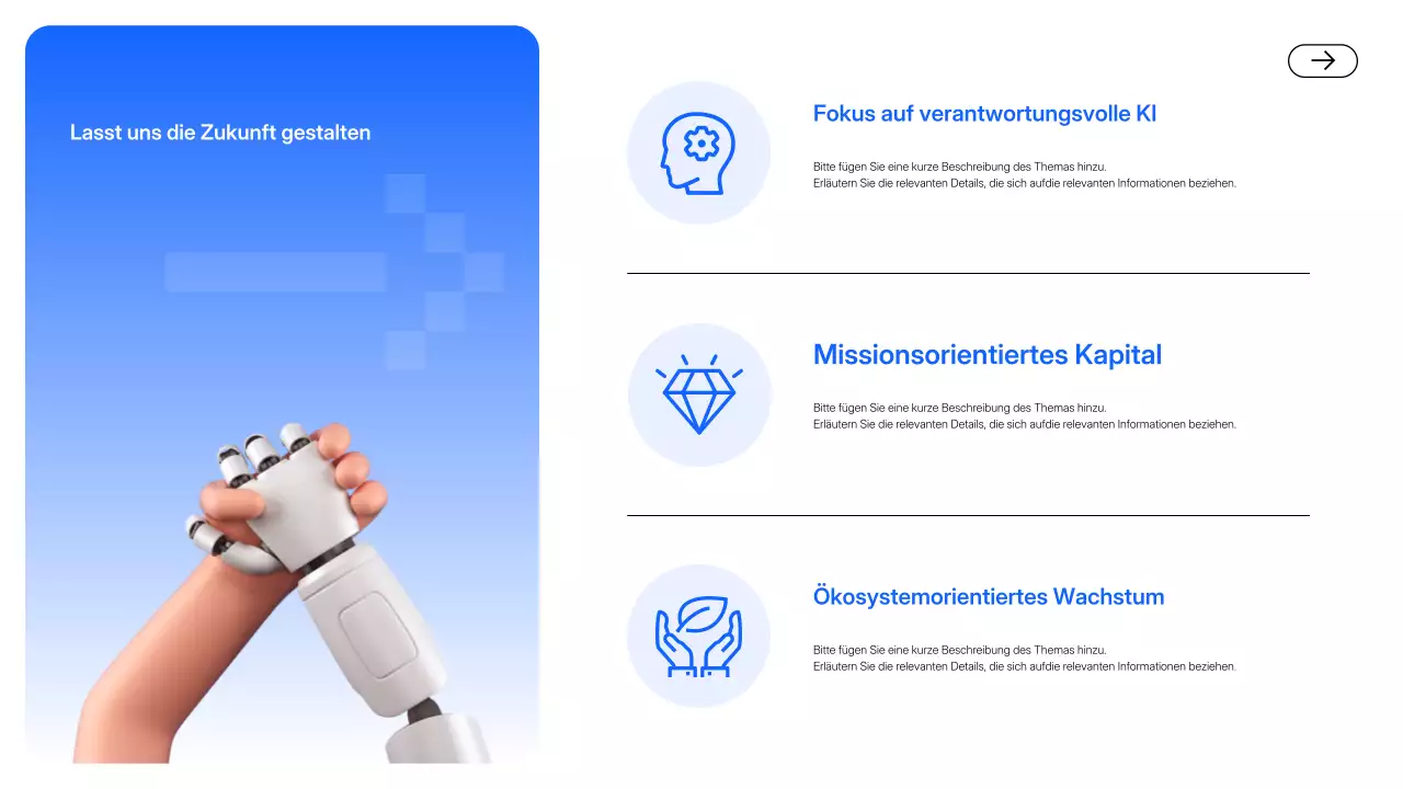 Blaue moderne KI-Präsentation