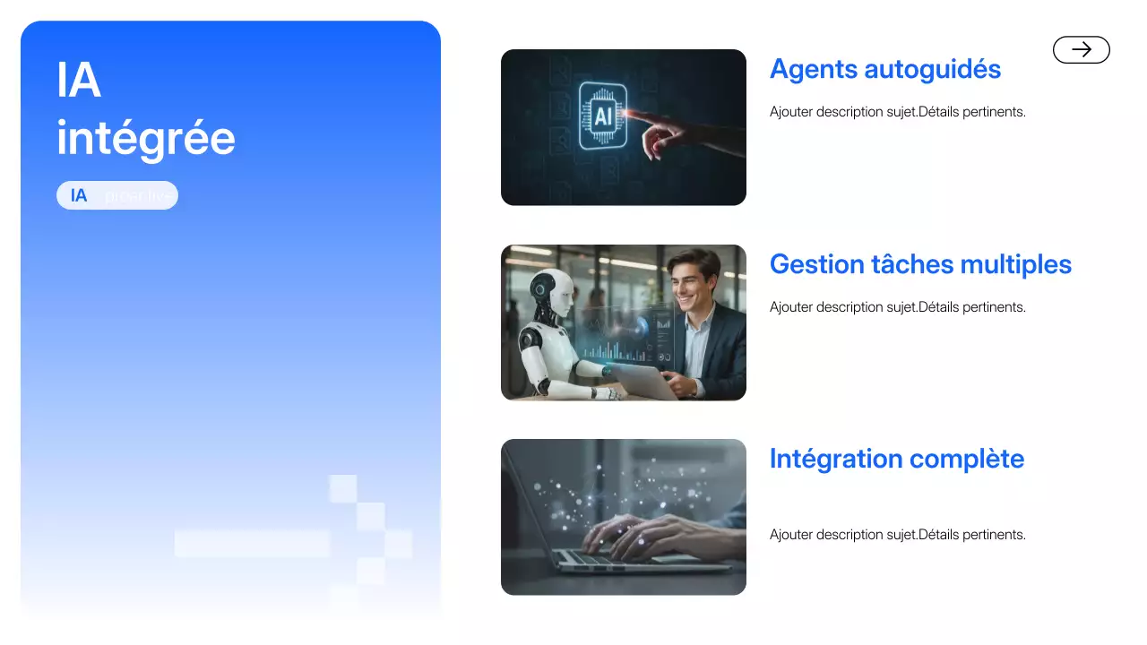 Présentation moderne de l'IA bleue