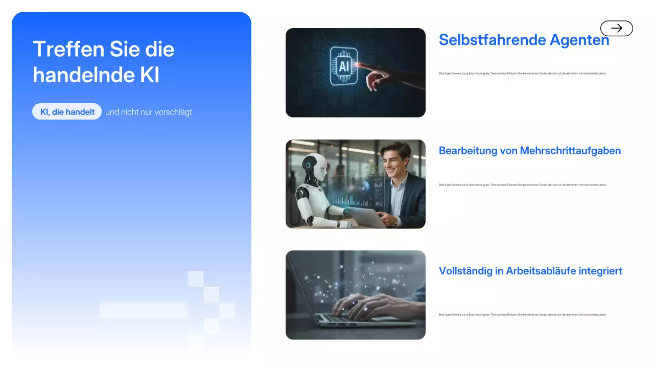 Blaue moderne KI-Präsentation