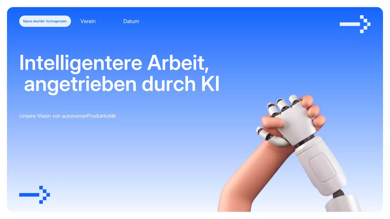 Blaue moderne KI-Präsentation