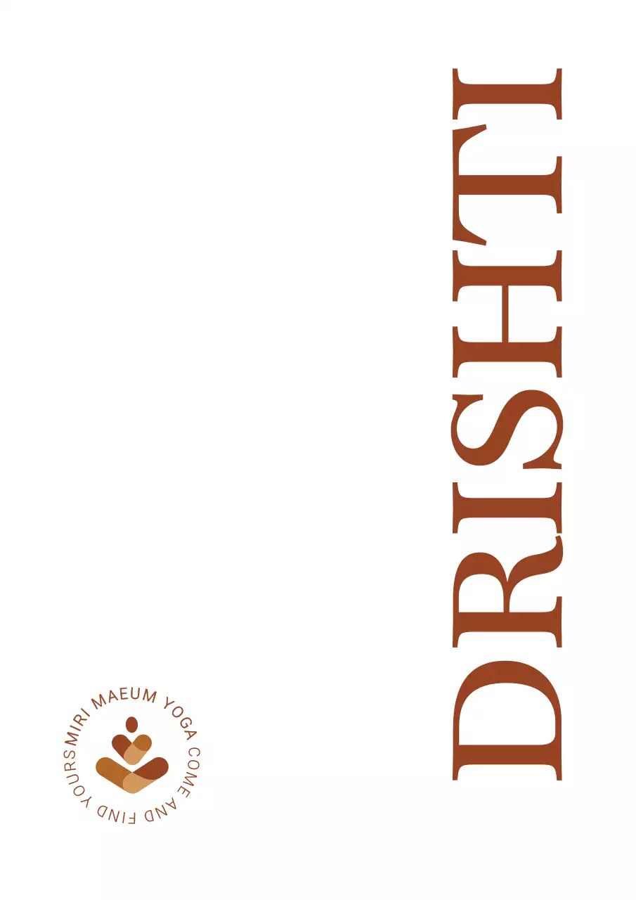 すっきりとした印象のシンボルと会社名が書かれたヨガ教室ストリングポーチ。