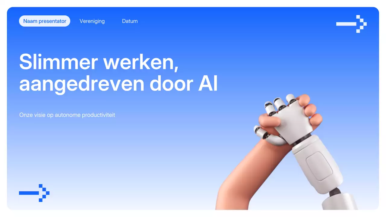 Blauwe moderne AI-presentatie