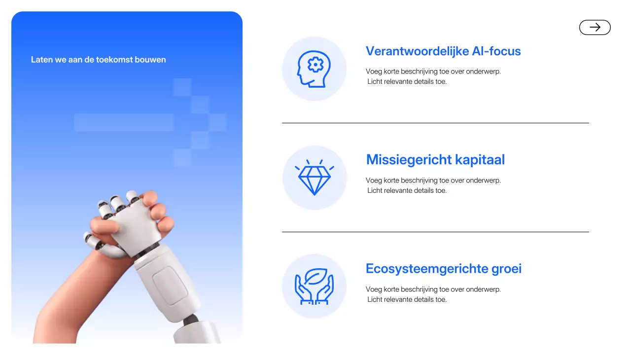 Blauwe moderne AI-presentatie