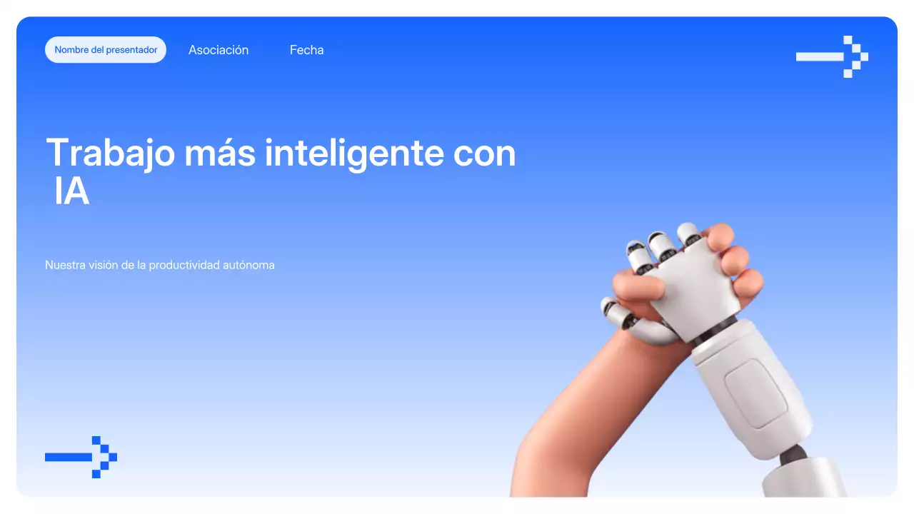 Presentación de IA moderna azul