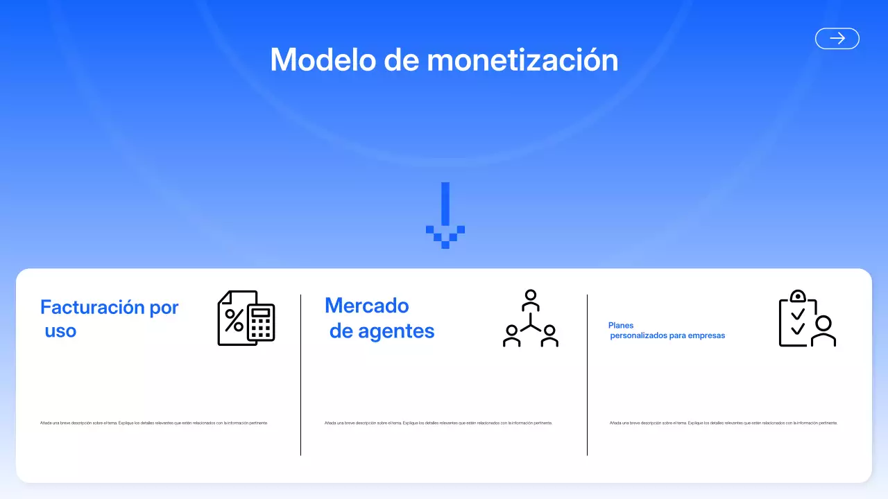 Presentación de IA moderna azul