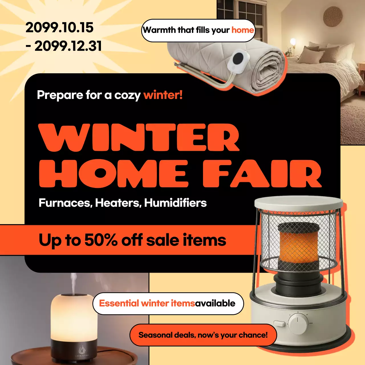 Promosi Musim Dingin Modern Oranye