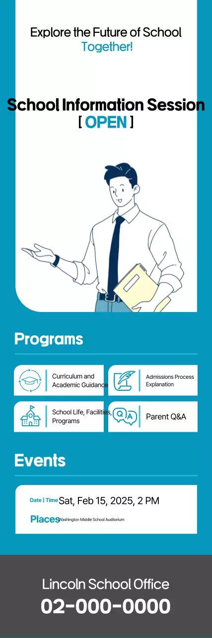 Guia da Sessão Informativa sobre Educação Moderna Sky Blue