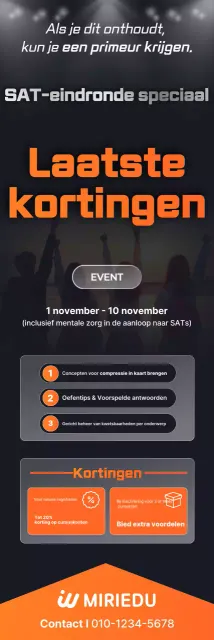 Speciale advertentie voor de CSAT met oranje accenten