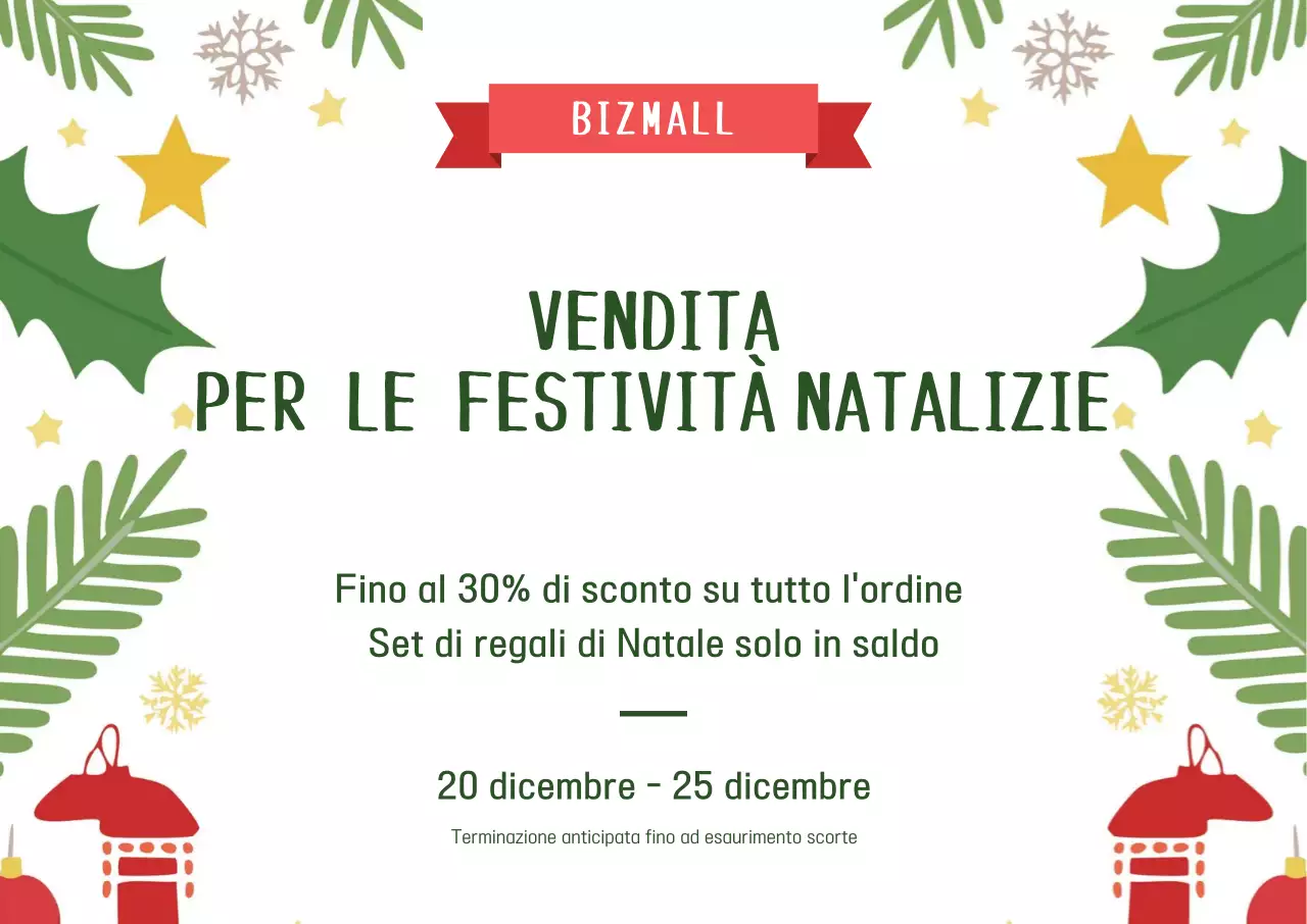 Promozione di Natale semplice e verde