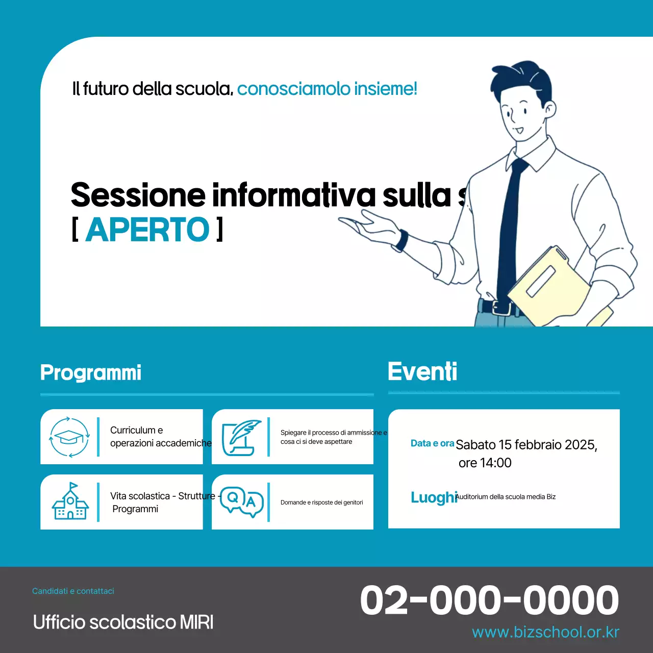 Guida alla sessione informativa sull'istruzione moderna Sky Blue