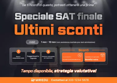 Pubblicità di una lezione speciale per il CSAT evidenziata in arancione
