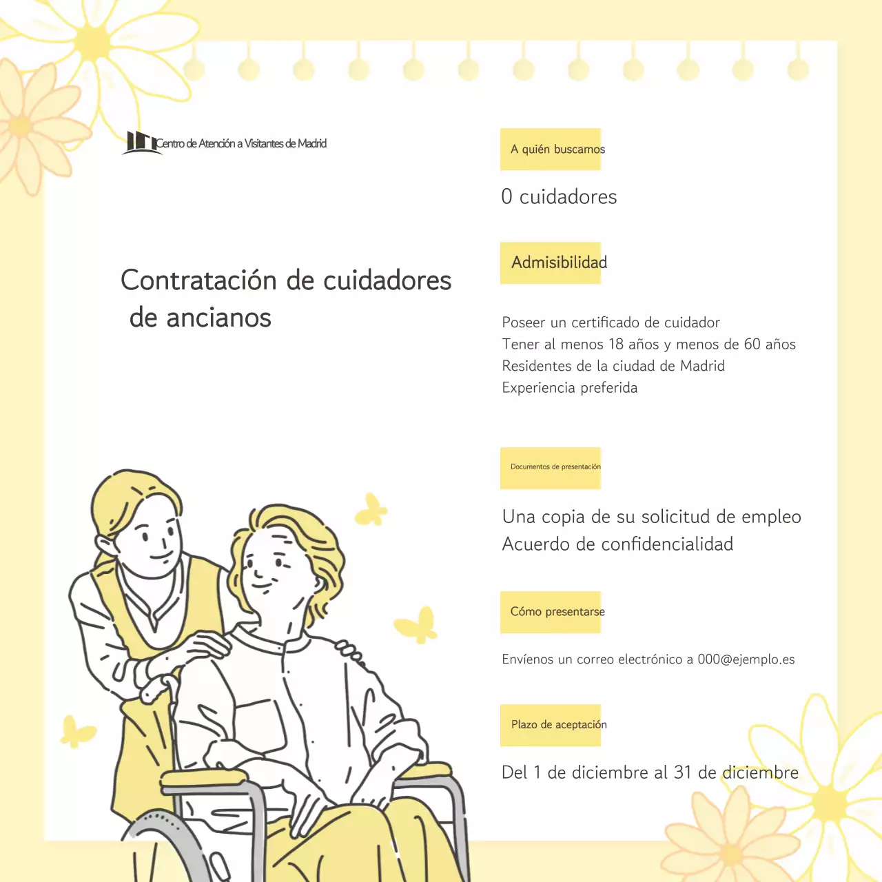 Reclutamiento simple amarillo