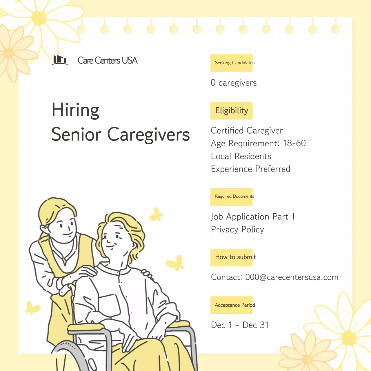 Tuyển dụng đơn giản màu vàng