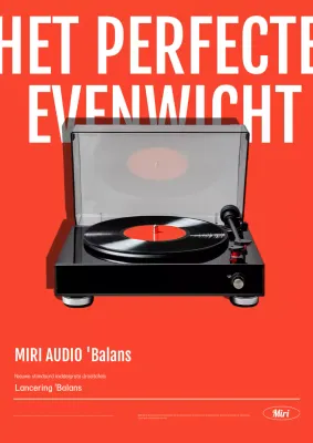 Rode moderne audioadvertentie