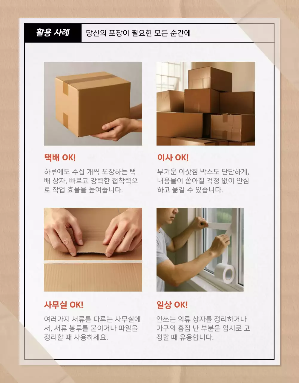 베이지 기본 포장 광고