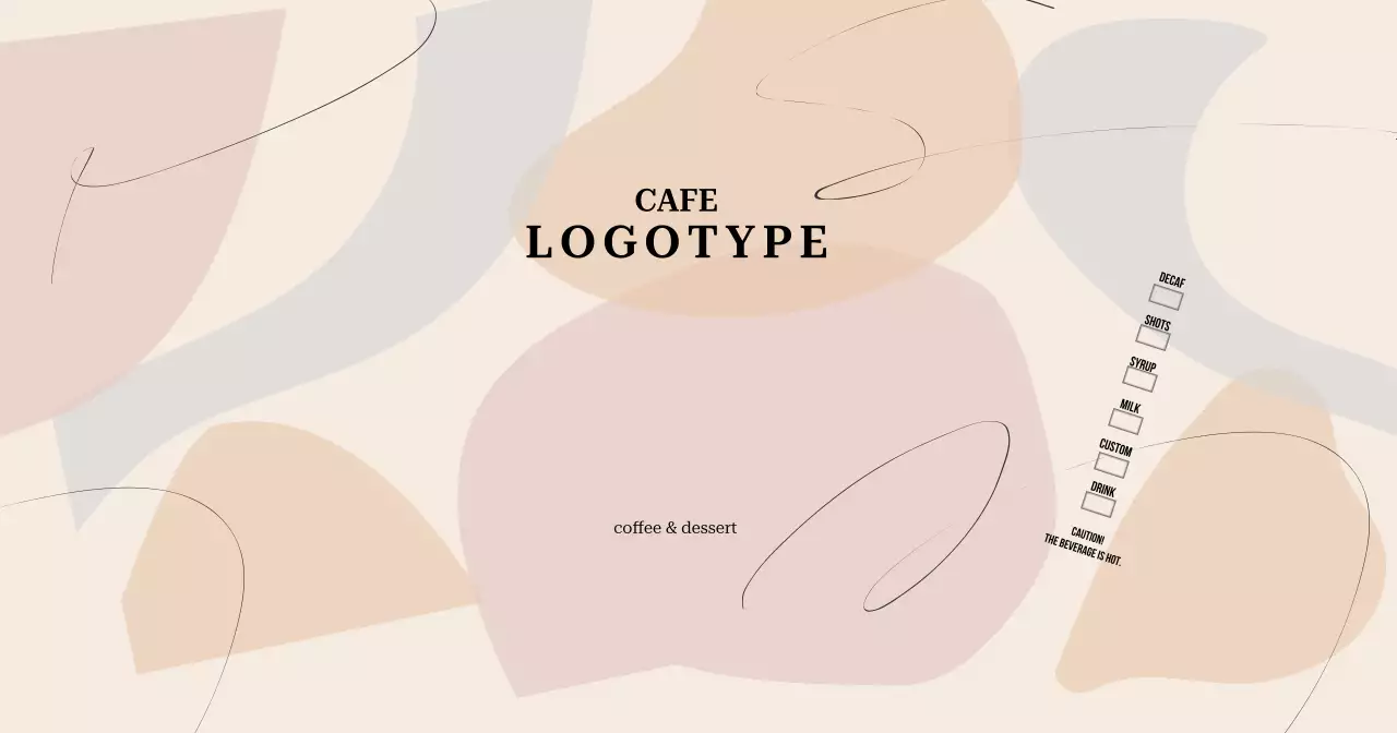 ベージュ シンプル カフェ メニュー