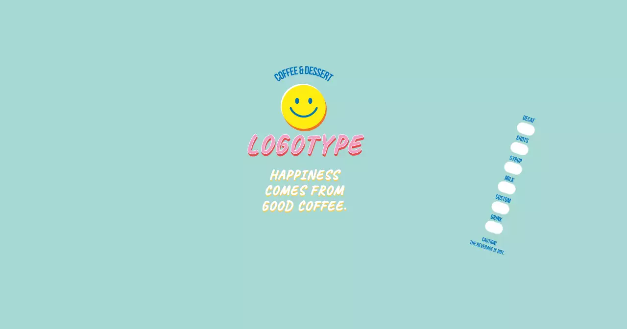 水色 ポップ コーヒー ロゴ