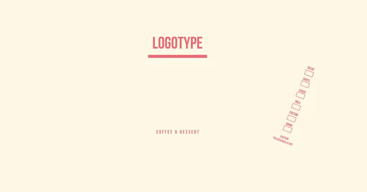 ベージュ シンプル カフェ ロゴ