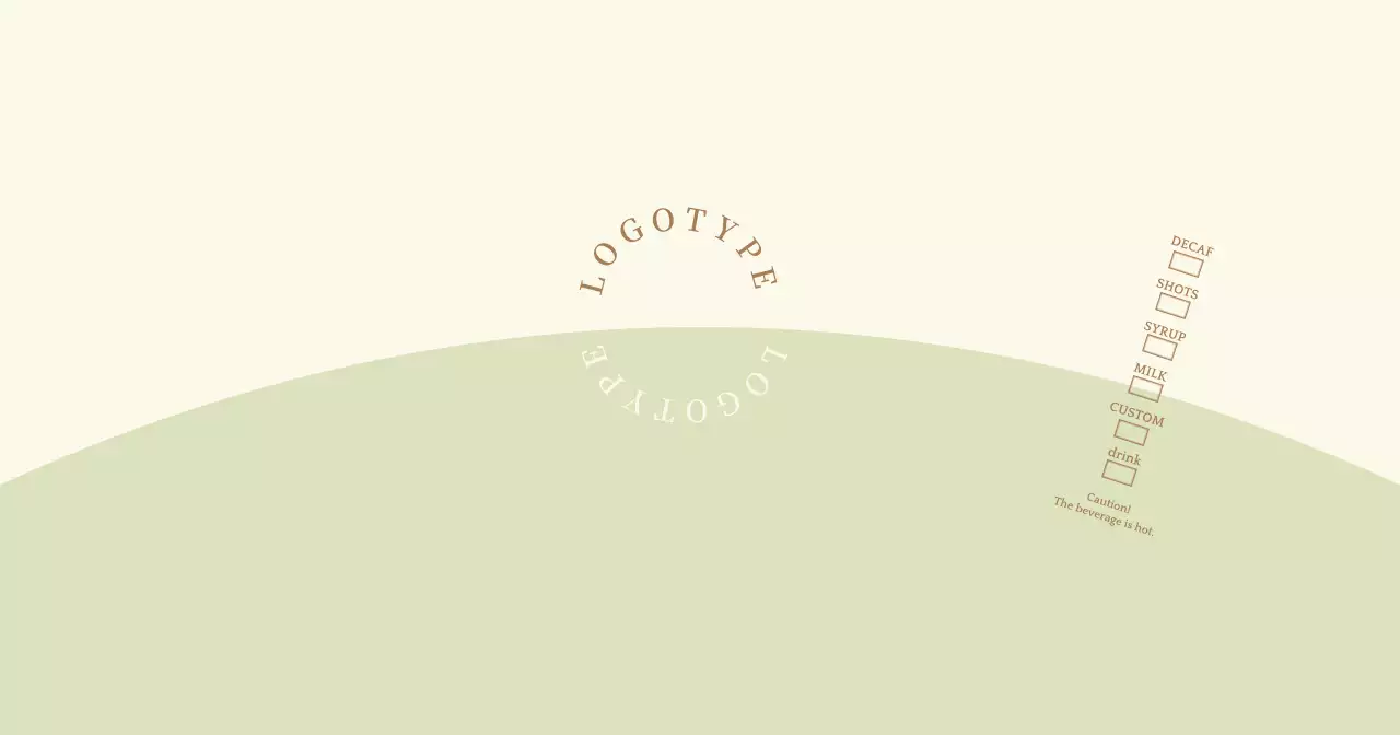 ベージュ モダン ロゴ メニュー