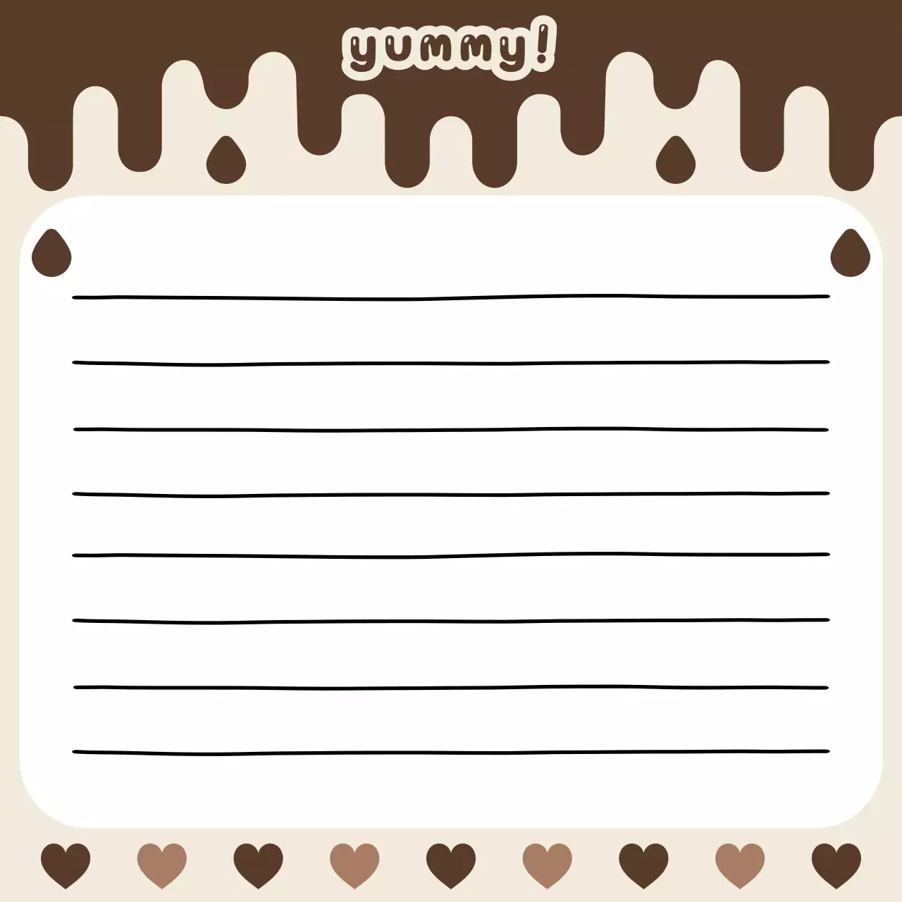 갈색 아기자기한 초콜릿 노트