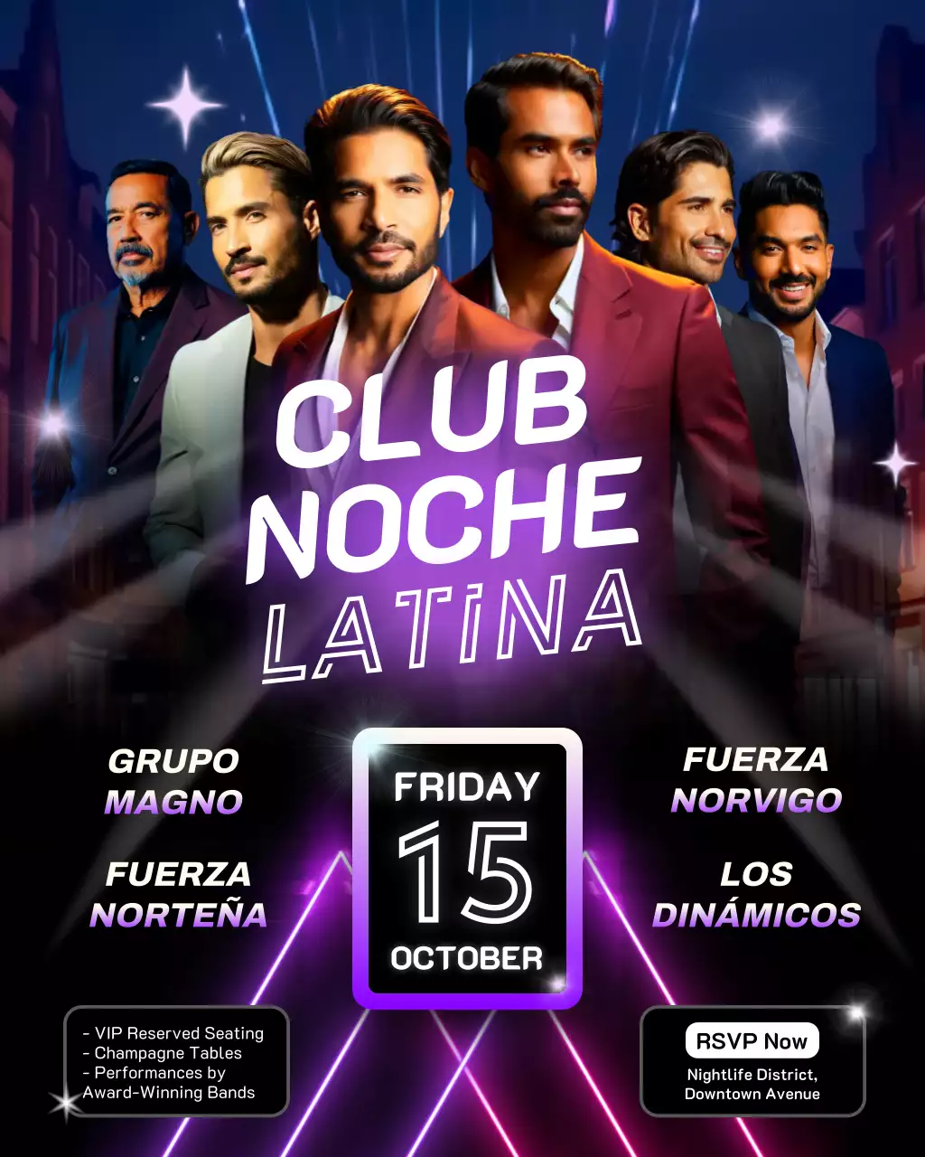 Purple Modern Nightlife Promotion Instagram Post