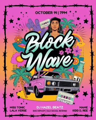 Colorful Retro Block Party Announcement Instagram Post
