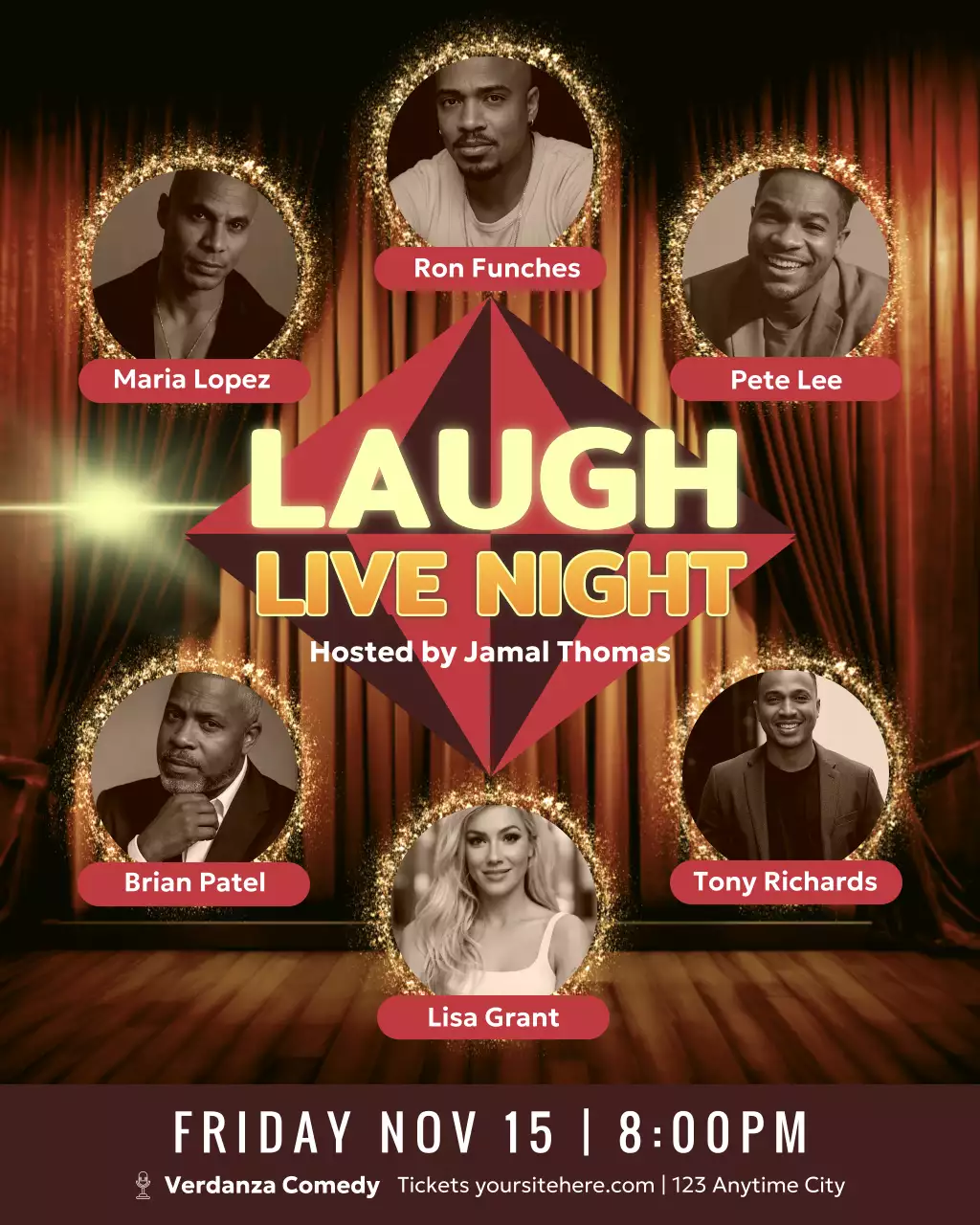 Orange Modern Comedy Events Instagram Post