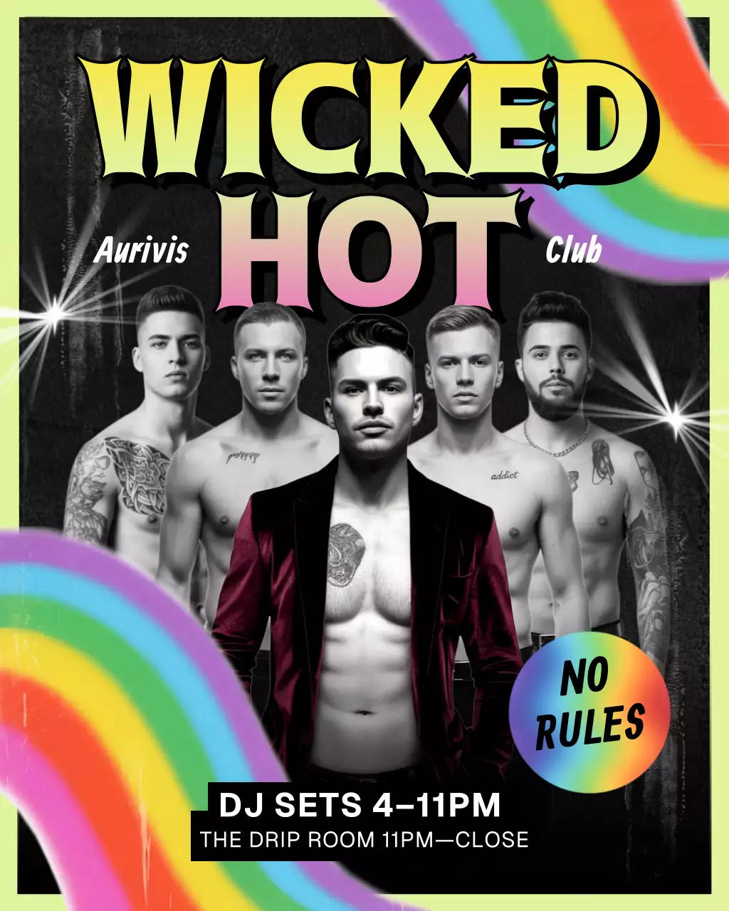 Rainbow Bold Party Advertisement Instagram Post