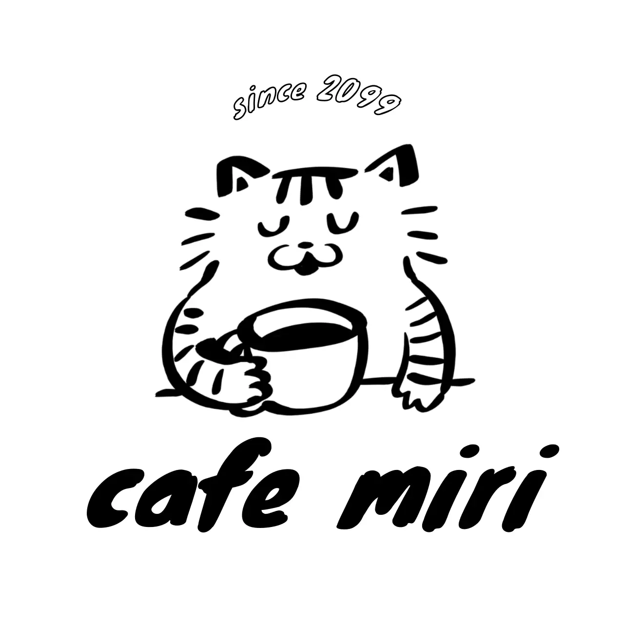 白黒 シンプル カフェ ロゴ イラストロゴ