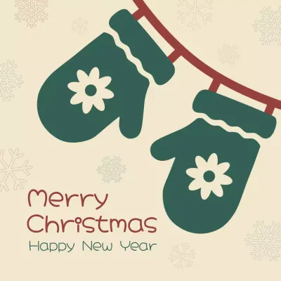 베이지 빈티지 크리스마스 카드