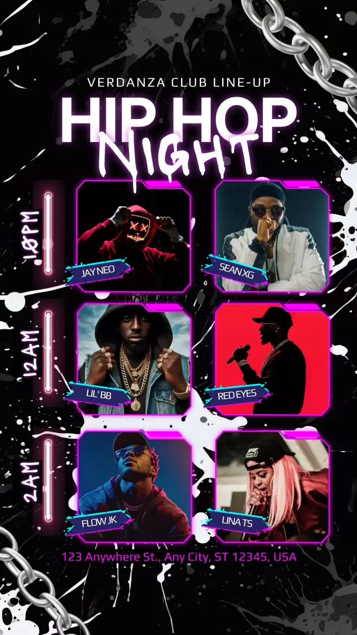 Black Urban Hip Hop Event Story Post