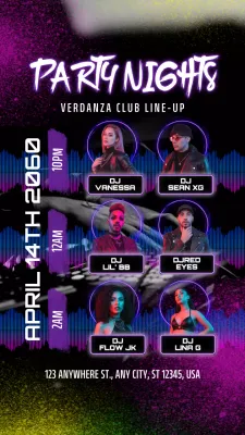 Neon Futuristic Party Club Announcement Story Post