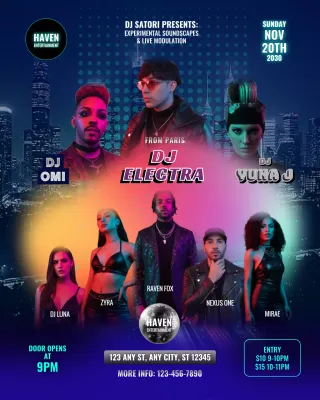 Neon Modern Music Event Promotion