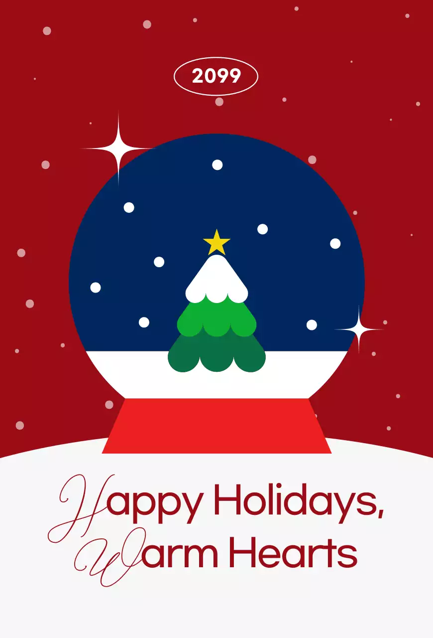 빨강 심플 연말연시 카드