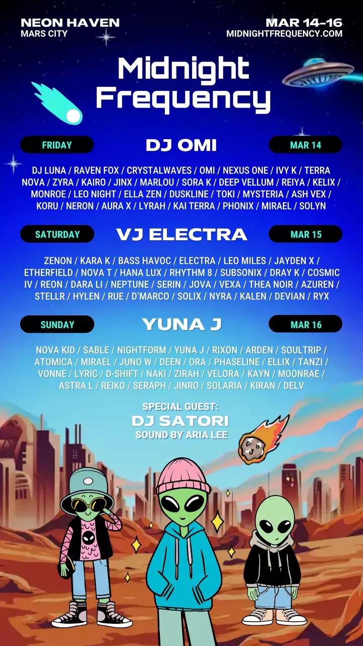 Blue Retro Music Event Announcement