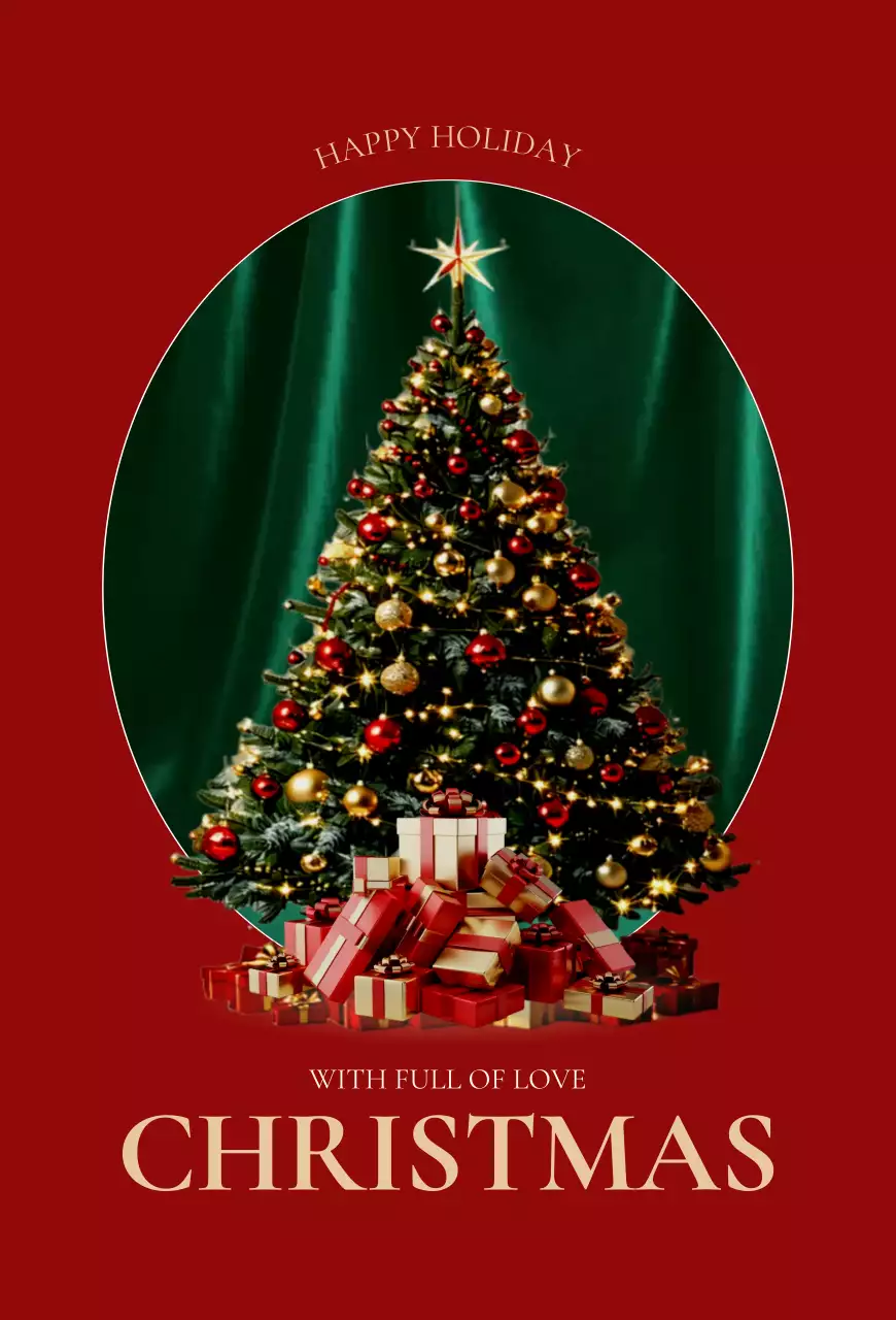 빨강 클래식 크리스마스 카드