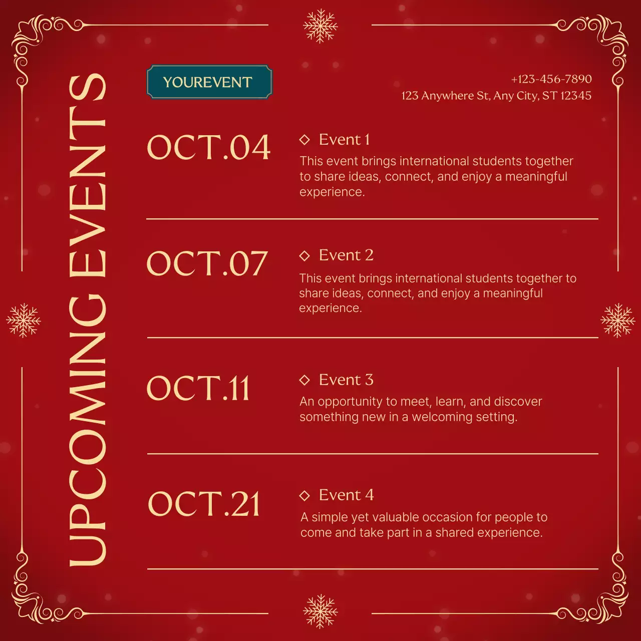 Red Elegant Christmas Event Calender Instagram Post