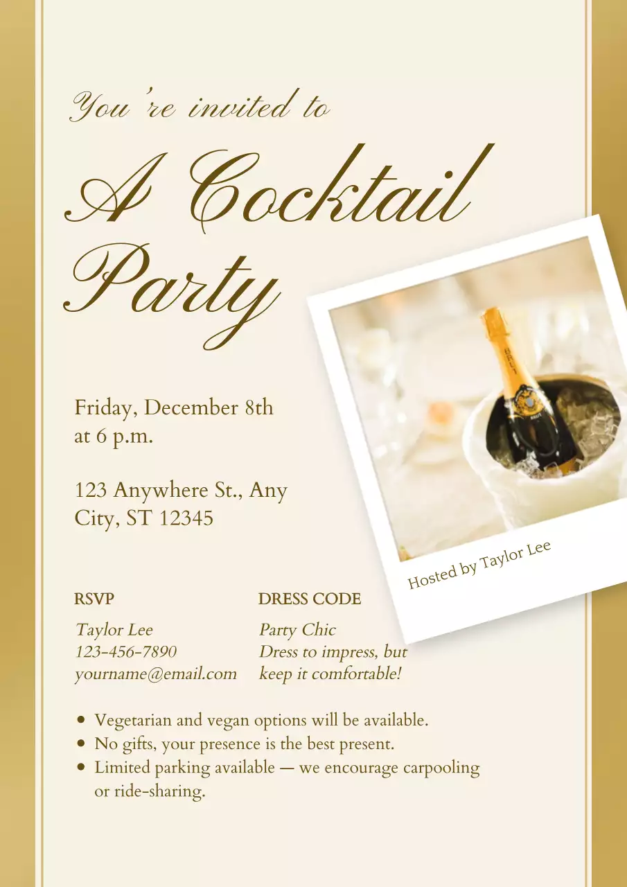 Christmas Cocktail Party Invitation Web Poster