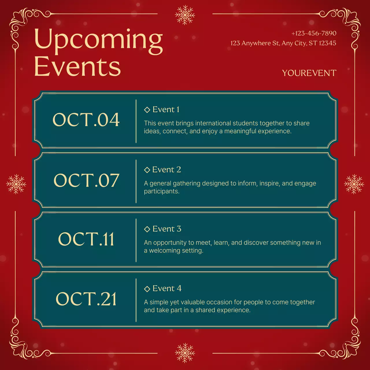Red and Green Elegant Christmas Event Announcement Instagram Post