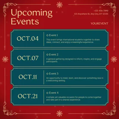 Red and Green Elegant Christmas Event Announcement Instagram Post