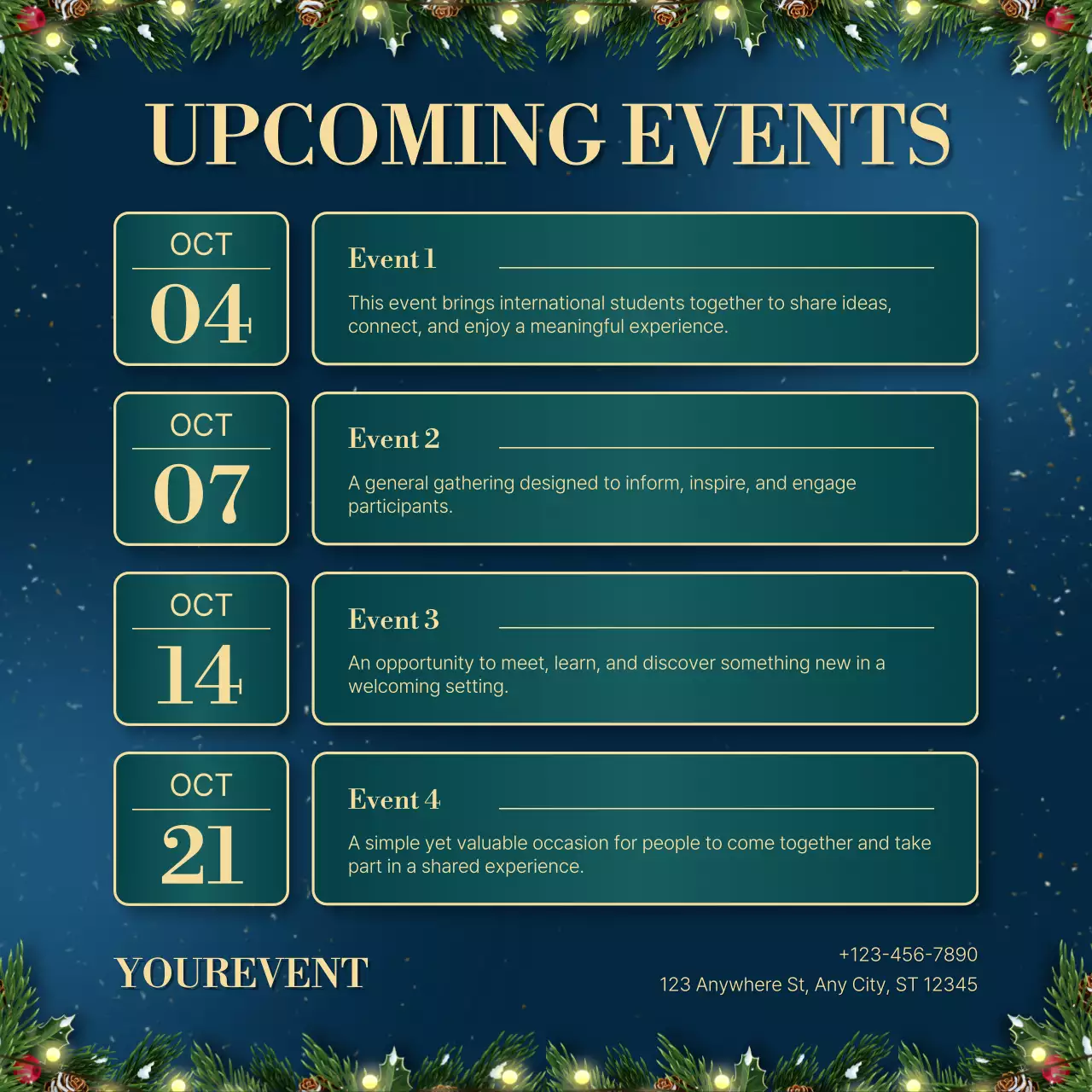 Blue and Green Elegant Christmas Event Announcement Instagram Post