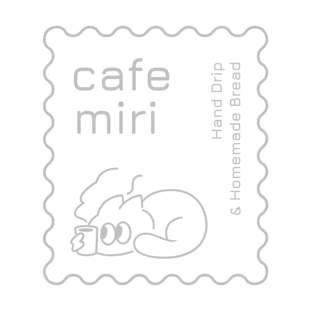 グレー シンプル カフェ シンボルロゴ