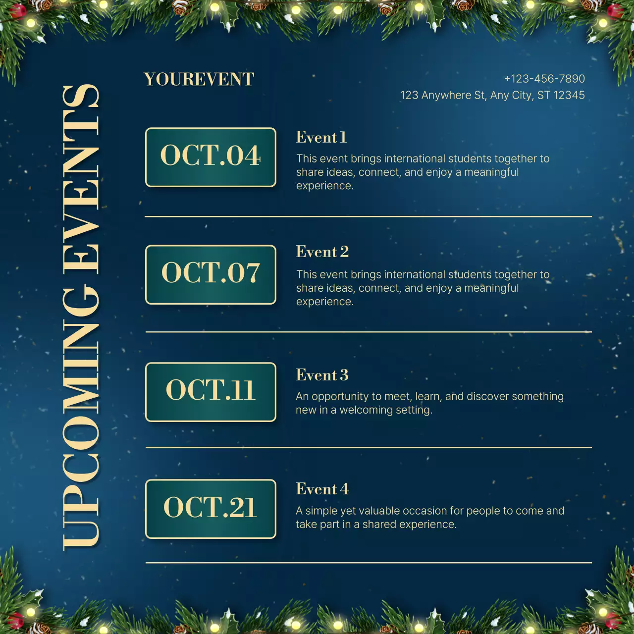 Blue Elegant Christmas Event Announcement Instagram Post