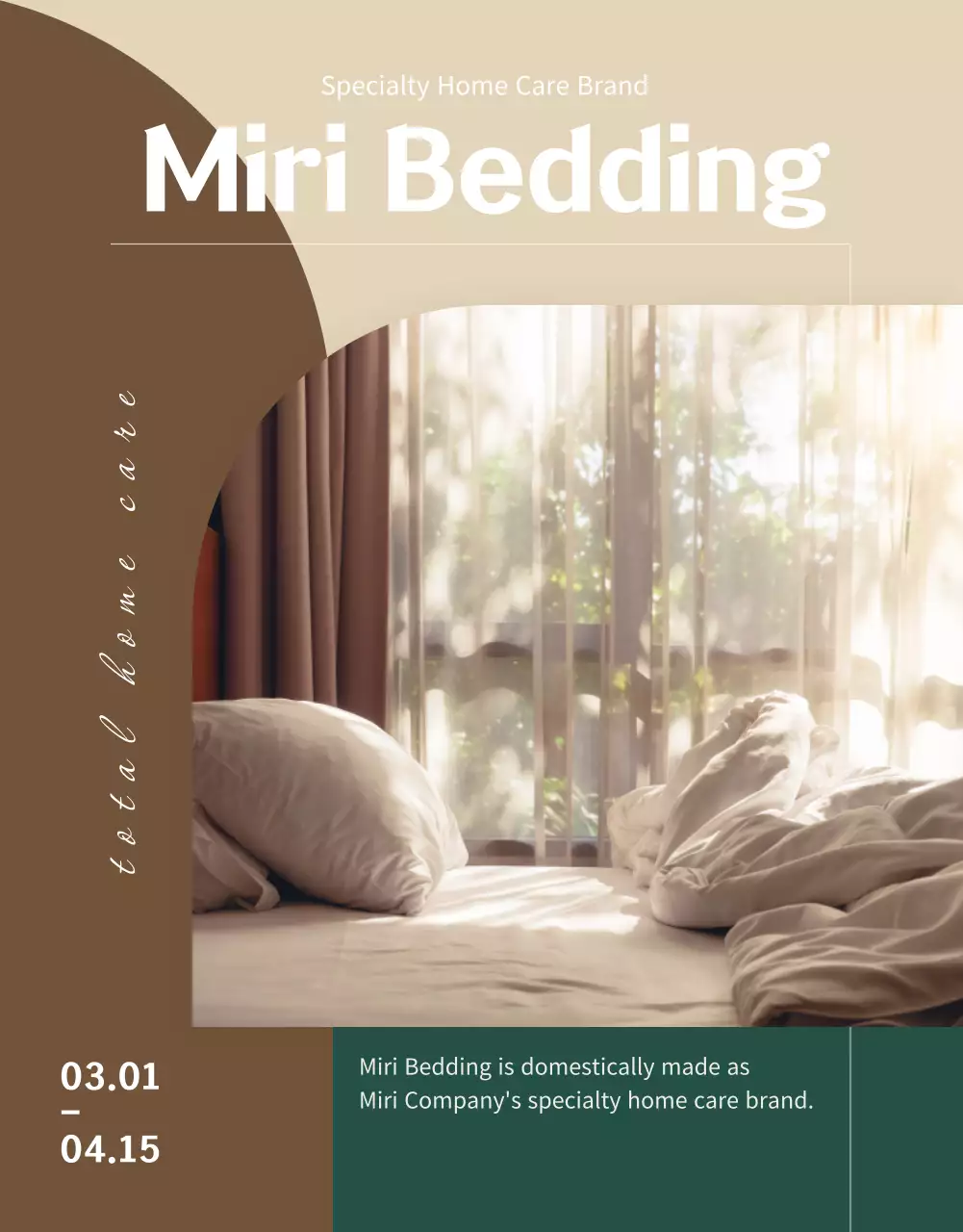 beige modern bedding advertisement