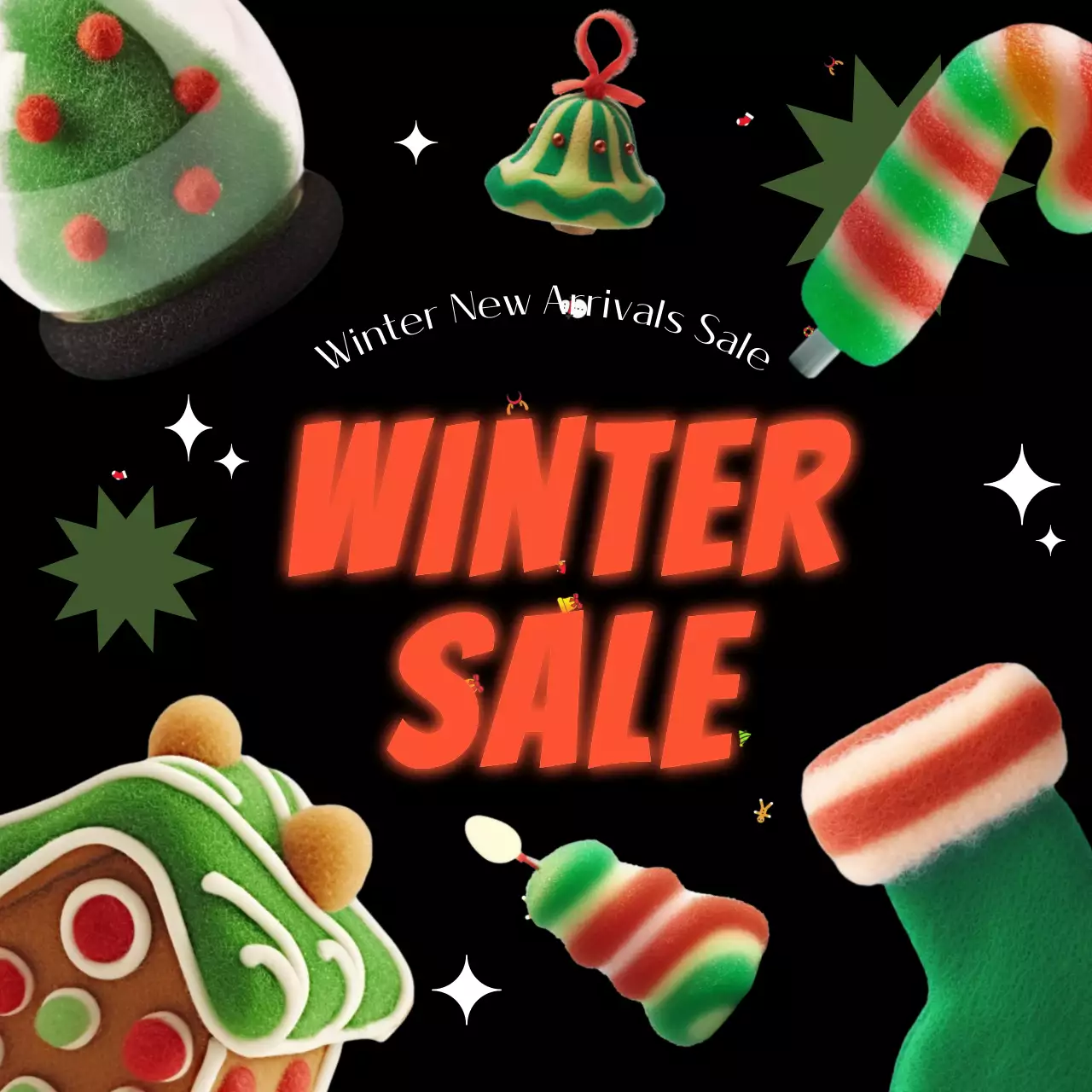 블랙 트렌디 윈터 프로모션 소셜 미디어 포스트